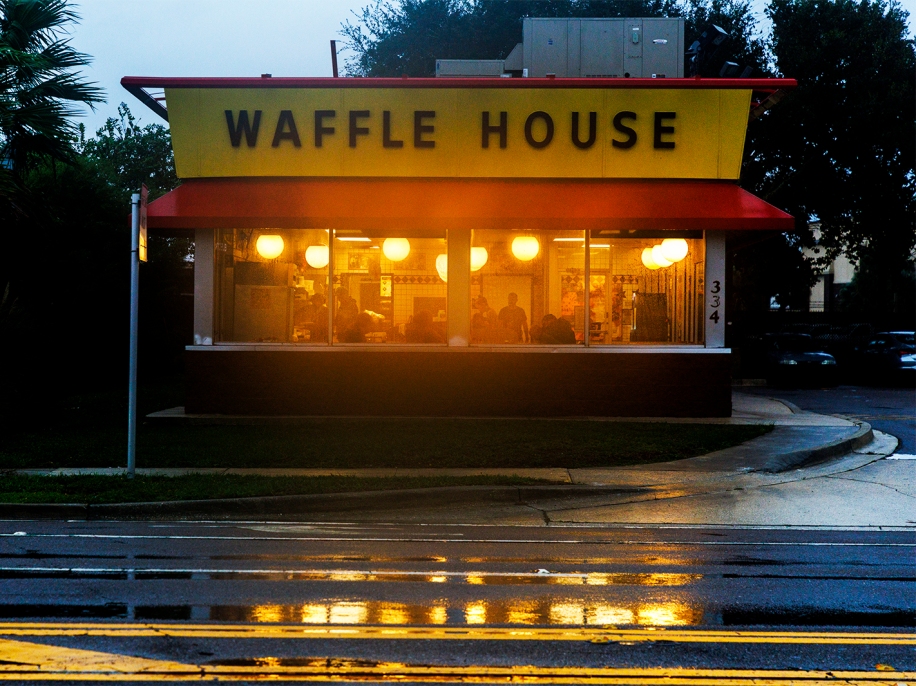 A general view of a Waffle House ahead of Hurricane Ian, Wednesday, Sep. 28, 2022, in Jacksonville Beach, Fla.